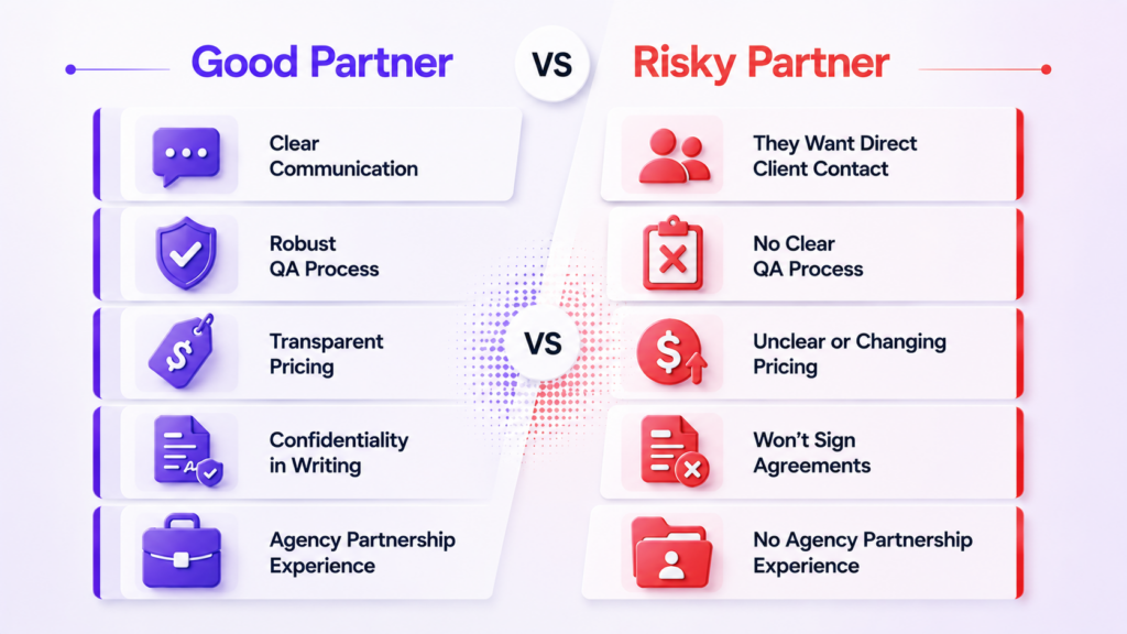 Signs of a good vs risky white-label Shopify partner