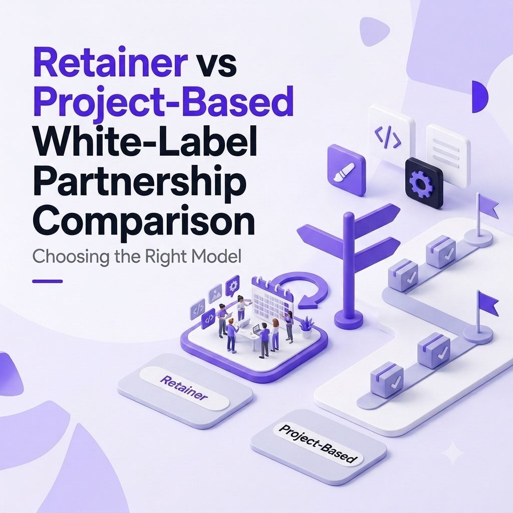 Retainer vs project-based white-label partnership comparison